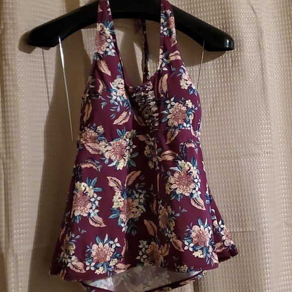 Ambrielle  Bandeau Bikini Swimsuit Top Floral - Picture 1 of 5